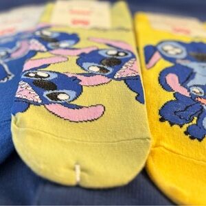 3 Stitch Colorful Character Sock Set
